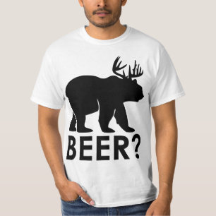 Lustiger Bärenhirsch "BIER?" Grafik-T-Shirt – Humo T-Shirt