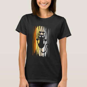 Lustiger Bärenstolz Schwarze Katze Klettert Kratze T-Shirt