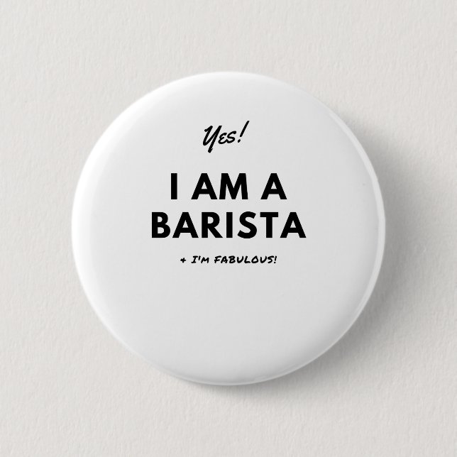 Lustiger Barista Button (Vorderseite)