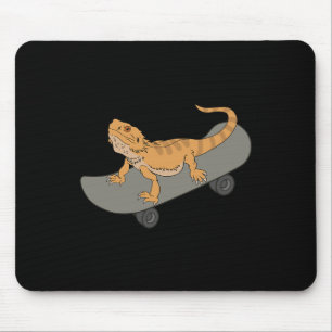 Lustiger Bartagame auf Skateboard Süßes Haustier E Mousepad