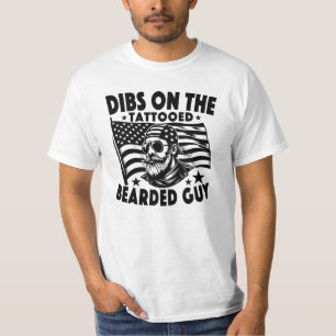 Lustiger bärtiger tätowierter Typ Paar passend T-Shirt
