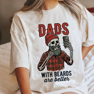 Lustiger bärtiger Vater Skelett Selfie Karohemd Tri-Blend Shirt
