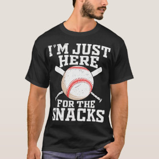 Lustiger Baseball Ich bin nur hier für die Snacks T-Shirt