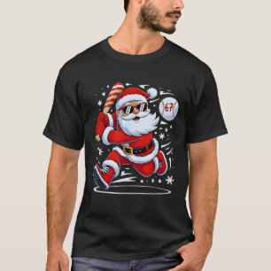 Lustiger Baseball-Weihnachtsmann 67 Weihnachten Xm T-Shirt