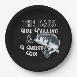 Lustiger Bass-Fischen-Feier-Teller Pappteller