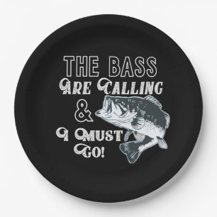 Lustiger Bass-Fischen-Feier-Teller Pappteller