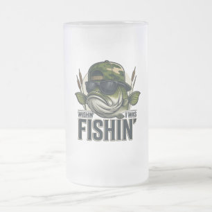 Lustiger Bassangeln  Mattglas Bierglas