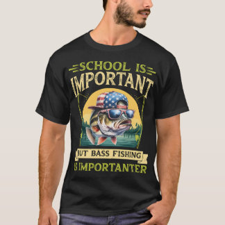 Lustiger Bassangeln Patriotisches Design T-Shirt