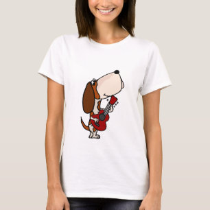 Lustiger Basset Hound-Hund, der Gitarre spielt T-Shirt