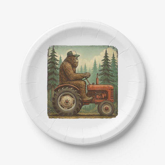 Lustiger Bauer Design Männer Traktor Rancher Bauer Pappteller (Vorderseite)