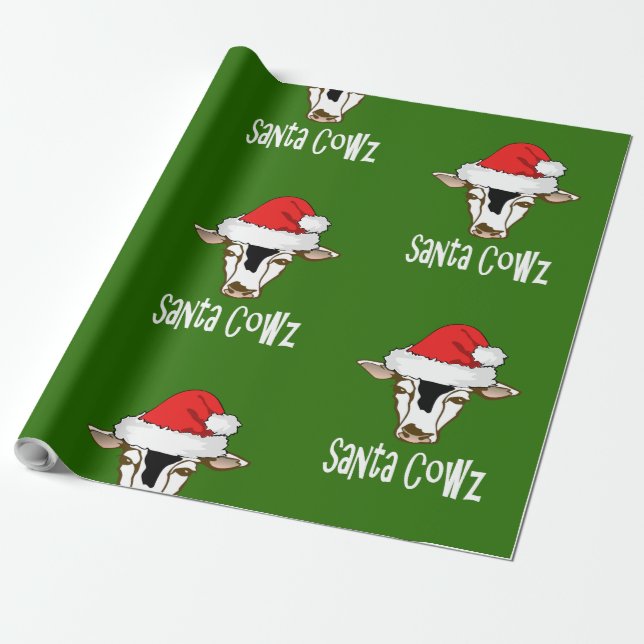 Lustiger Bauernhof-Kuh Sankt Cowz mit Geschenkpapier (Ungerollt)