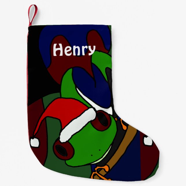 Lustiger Baum-Frosch-Kunst-WeihnachtsStrumpf Kleiner Weihnachtsstrumpf (Vorderseite)