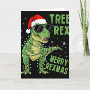 Lustiger Baum Rex Weihnachts-Dinosaurier Weihnacht Karte