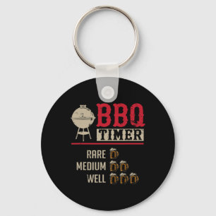 Lustiger Bbq-Fleisch-Kochzeittimer Bier Grill Koch Schlüsselanhänger