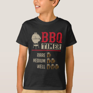 Lustiger Bbq-Fleisch-Kochzeittimer-Bier-Grill-Koch T-Shirt
