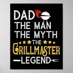 Lustiger Bbq Grill Papa Der Mann Der Mythos Die Le Poster