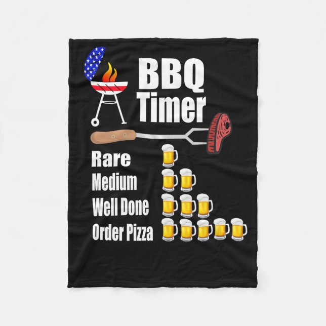 Lustiger BBQ-Timer - Barbecue-Grill-Grillgeschenk  Fleecedecke (Vorderseite)
