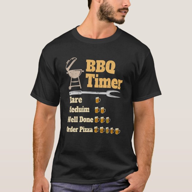Lustiger BBQ-Timer-Grill T-Shirt (Vorderseite)