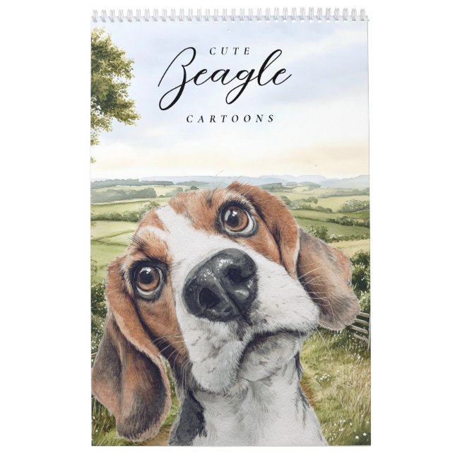 Lustiger Beagle-Cartoon-Hund Kalender (Titelbild)