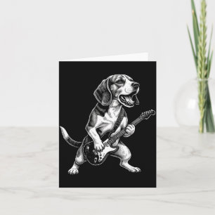 Lustiger Beagle-Hund spielt Gitarre Karte