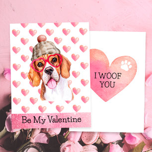 Lustiger Beagle Ich Wuffe Dich Hund Valentinstag Feiertagskarte