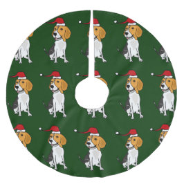 Lustiger Beagle im Polyester Weihnachtsbaumdecke