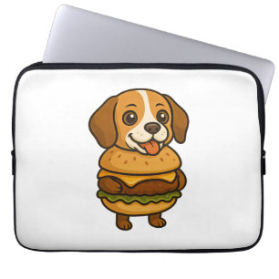 Lustiger Beagle mit Burger Lustige mythische Kreat Laptopschutzhülle