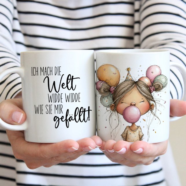 Lustiger Becher für Mädchen auf Deutsch Kaffeetasse (funny mug for girls with german quote)