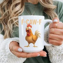 Lustiger Becher Lustige Hühner-Kaffeetasse F-Caw-n