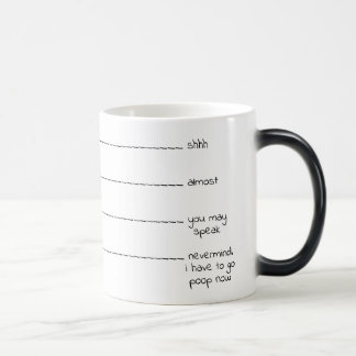 Lustiger "Bedarf, Kaffeeliebhaber-Tasse zu kacken" Verwandlungstasse