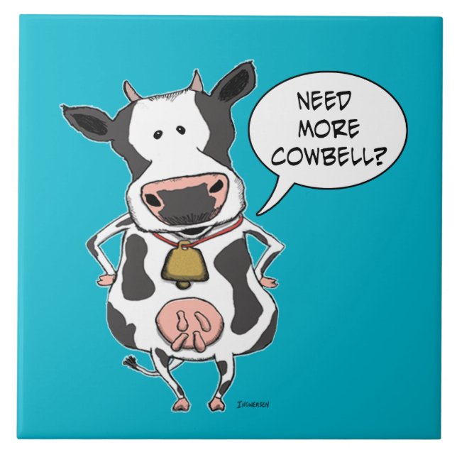 Lustiger Bedarf mehr Cowbell-Kuh Fliese (Vorderseite)