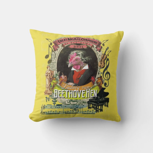 Lustiger Beethovehen Tierkomponist-Beethoven-Witz Kissen (Vorderseite)