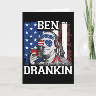 Lustiger Ben trinkt am 4. Juli USA-Flagge Männer t Karte