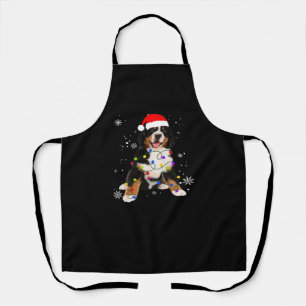 Lustiger Berner Sennenhund leuchtet Weihnachten Ma Schürze