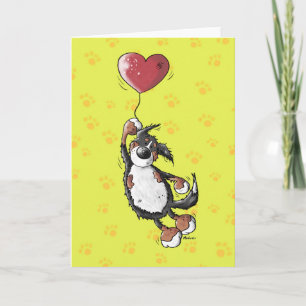 Lustiger Bernese Gebirgshund mit Herz-Ballon-Karte Karte