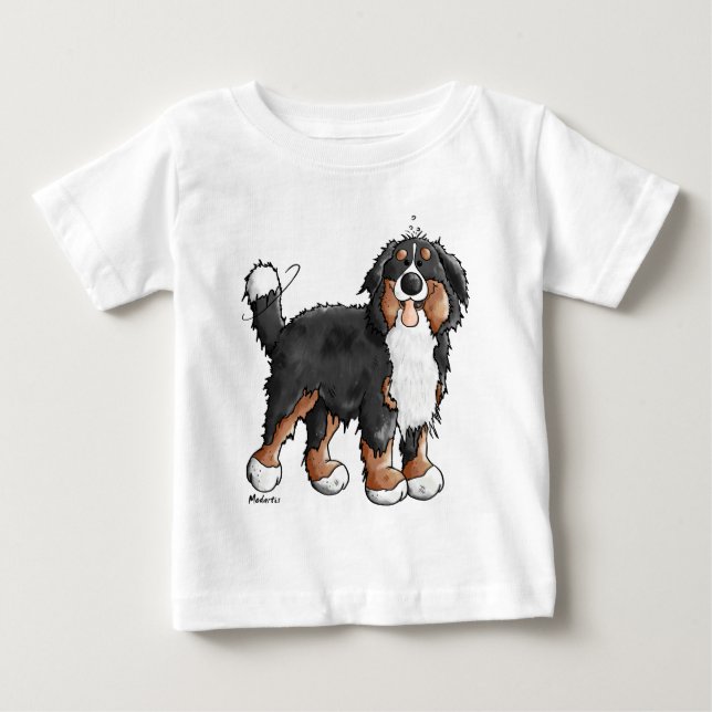 Lustiger Bernese GebirgshundeCartoon Baby T-shirt (Vorderseite)