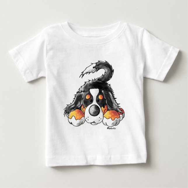 Lustiger Bernese GebirgshundeCartoon Baby T-shirt (Vorderseite)