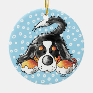 Lustiger Bernese GebirgshundeCartoon Keramikornament