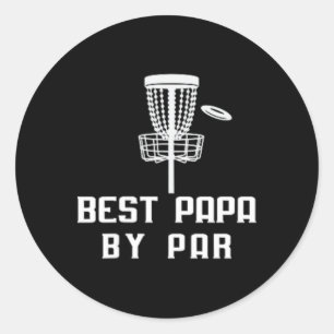 Lustiger Bester Papa By Par Disc Golf Vater-Tag Op Runder Aufkleber