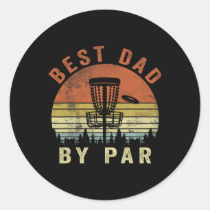 Lustiger Bester Vater By Par Disc Golf Vater-Tag M Runder Aufkleber
