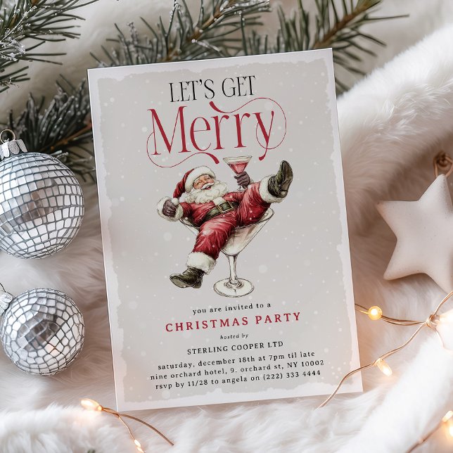 Lustiger Betrunkener Weihnachtsmann 'Lasst uns frö Einladung (Von Creator hochgeladen)