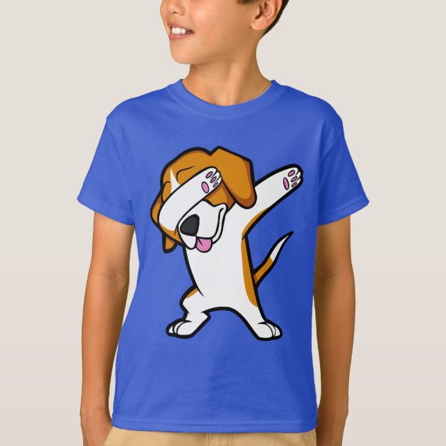 Lustiger betupfender Beagle-lustiger angesagter T-Shirt (Vorderseite)