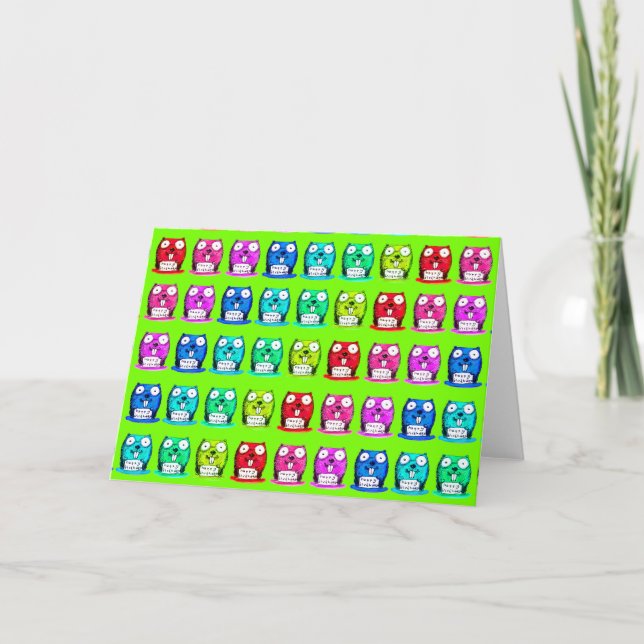 lustiger Biber hat Geburtstagsbotschaft Cartoon Karte (Vorderseite)