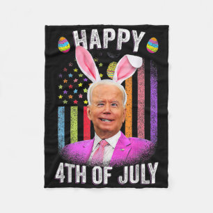 Lustiger Biden Frohe 4. Juli Verwirrter Ostern Bid Fleecedecke