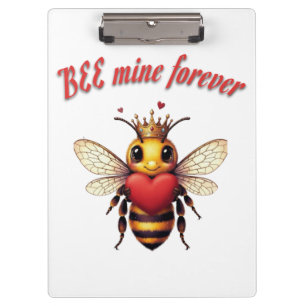 Lustiger Bienen-Wortspiel-Valentinstag  Klemmbrett