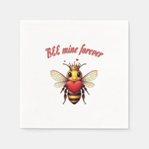Lustiger Bienen-Wortspiel-Valentinstag  Serviette
