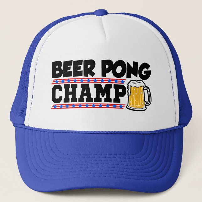 Lustiger Bier Pong Championshut Truckerkappe (Vorderseite)