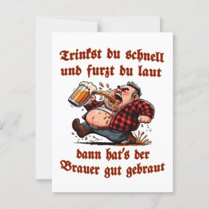 Lustiger Bier Trinkspruch mit Schlacki Postkarte
