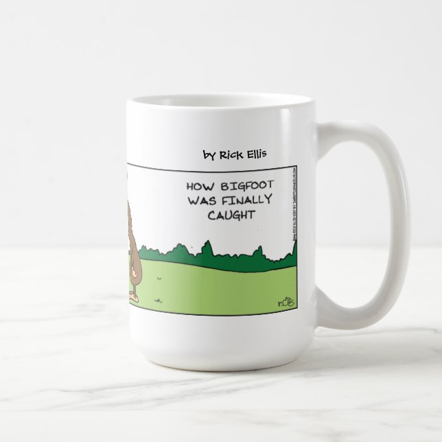 Lustiger Big Foot gefangen Kaffeetasse (Rechts)