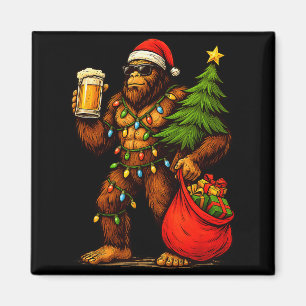 Lustiger Big Foot Weihnachtsmann Hut Trinken Weihn Magnet